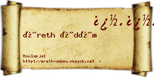 Éreth Ádám névjegykártya